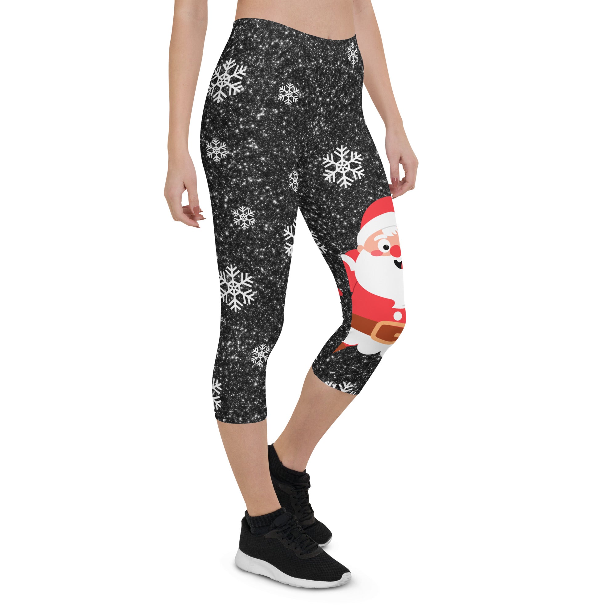 Sparkly Santa Print Capris