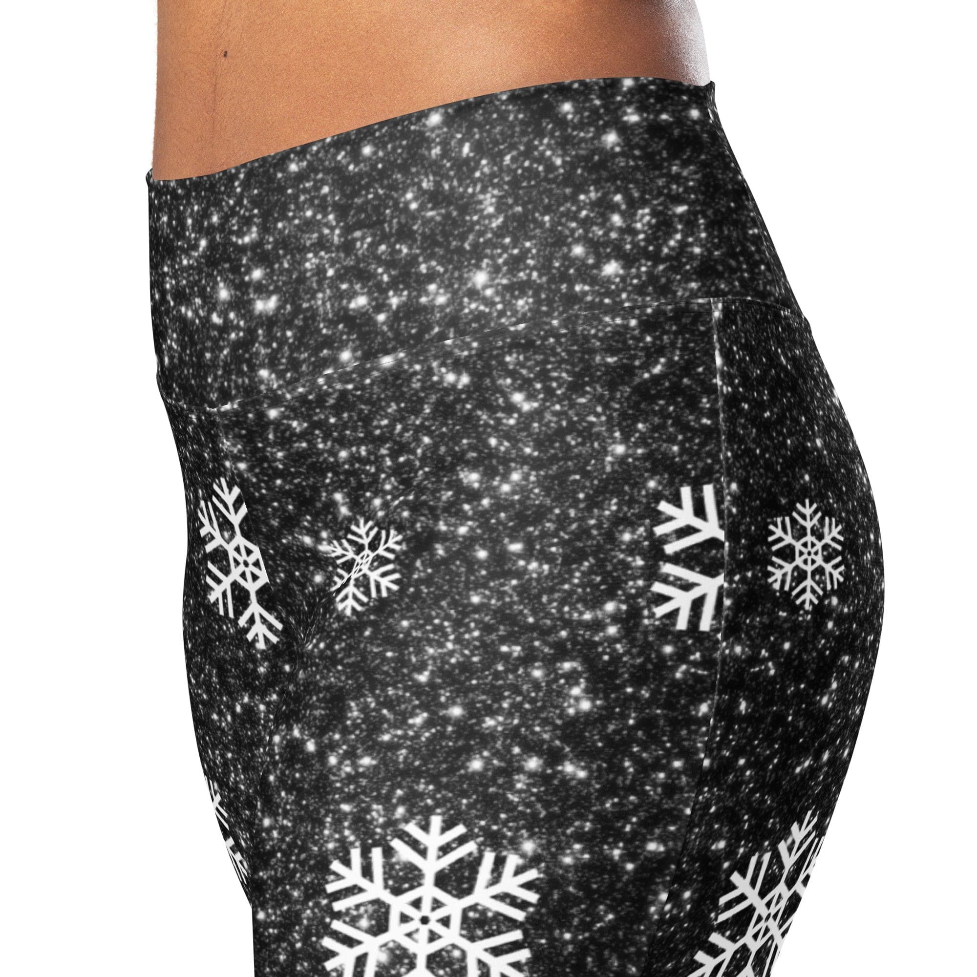 Sparkly Santa Print Flare Leggings