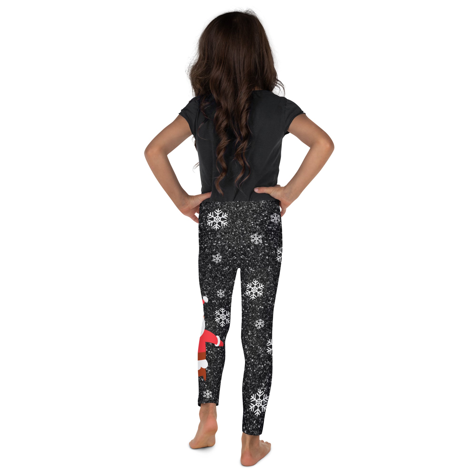 Sparkly Santa Print Kid's Leggings