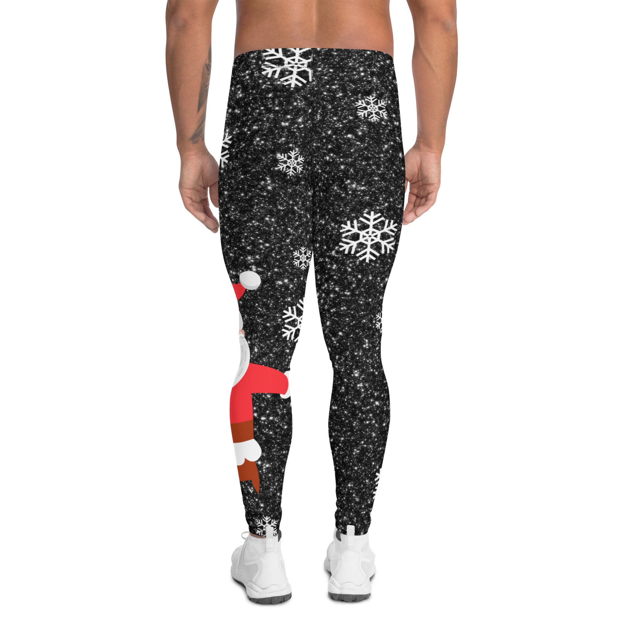 Sparkly Santa Print Men's Leggings