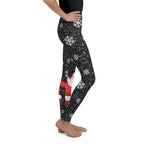 Sparkly Santa Print Youth Leggings