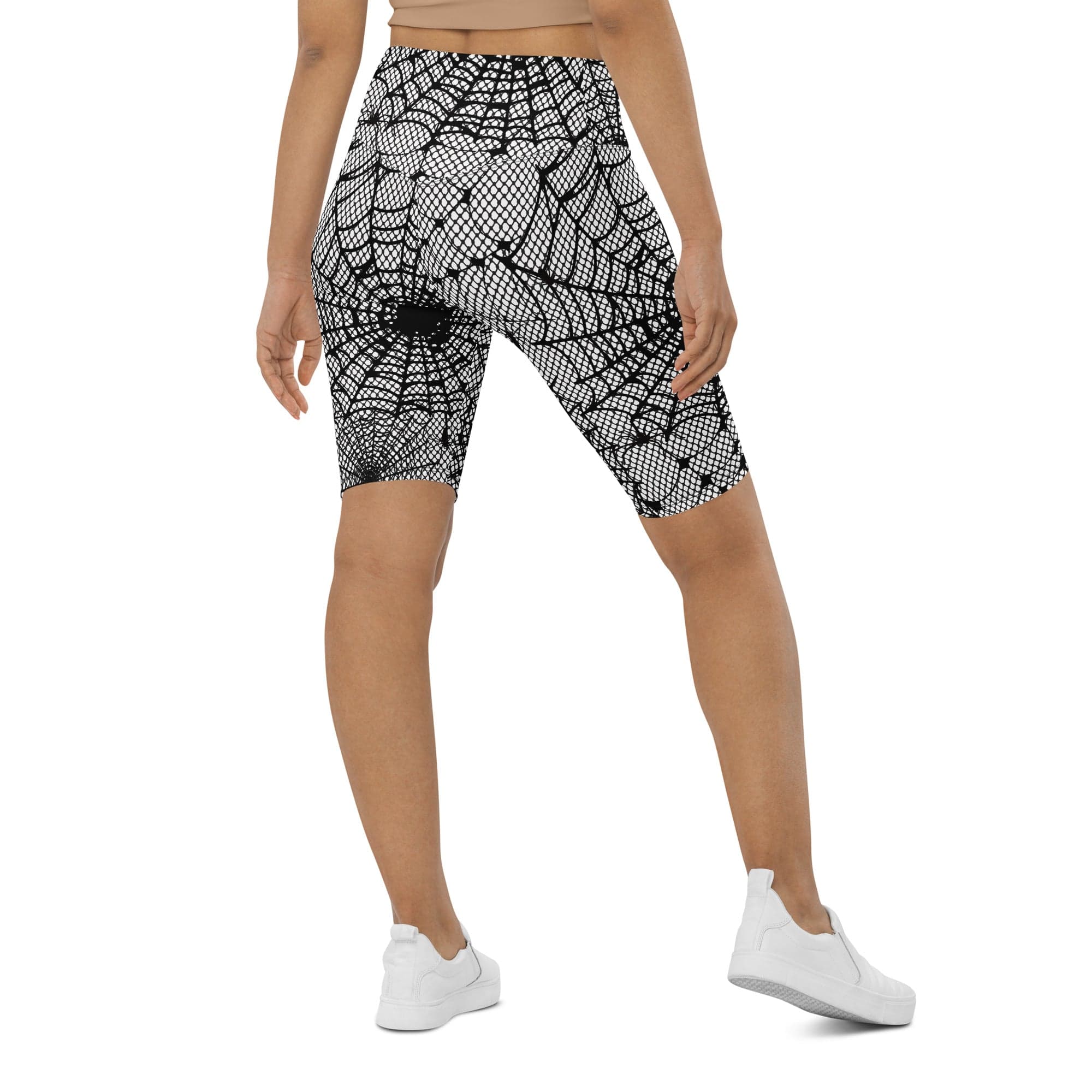 Spiderweb Fishnet Biker Shorts