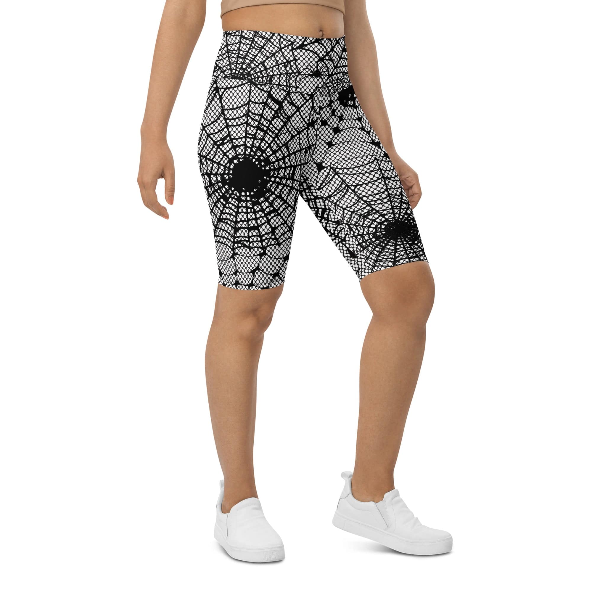Spiderweb Fishnet Biker Shorts