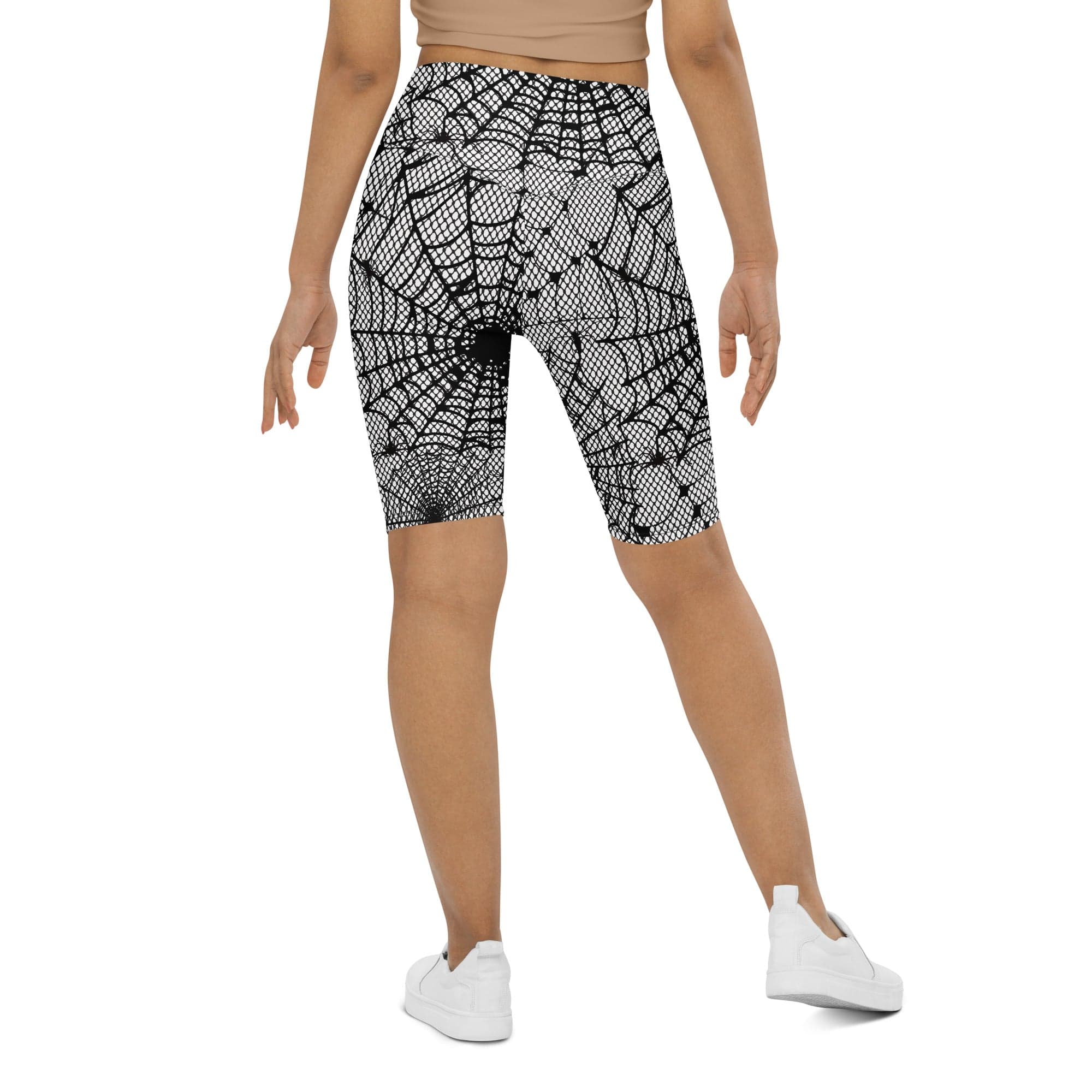 Spiderweb Fishnet Biker Shorts