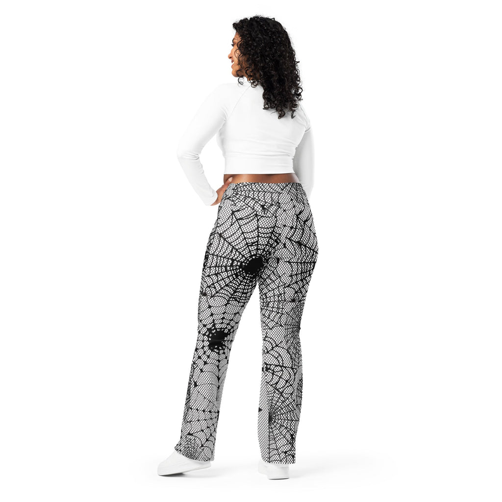 Spiderweb Fishnet Flare Leggings