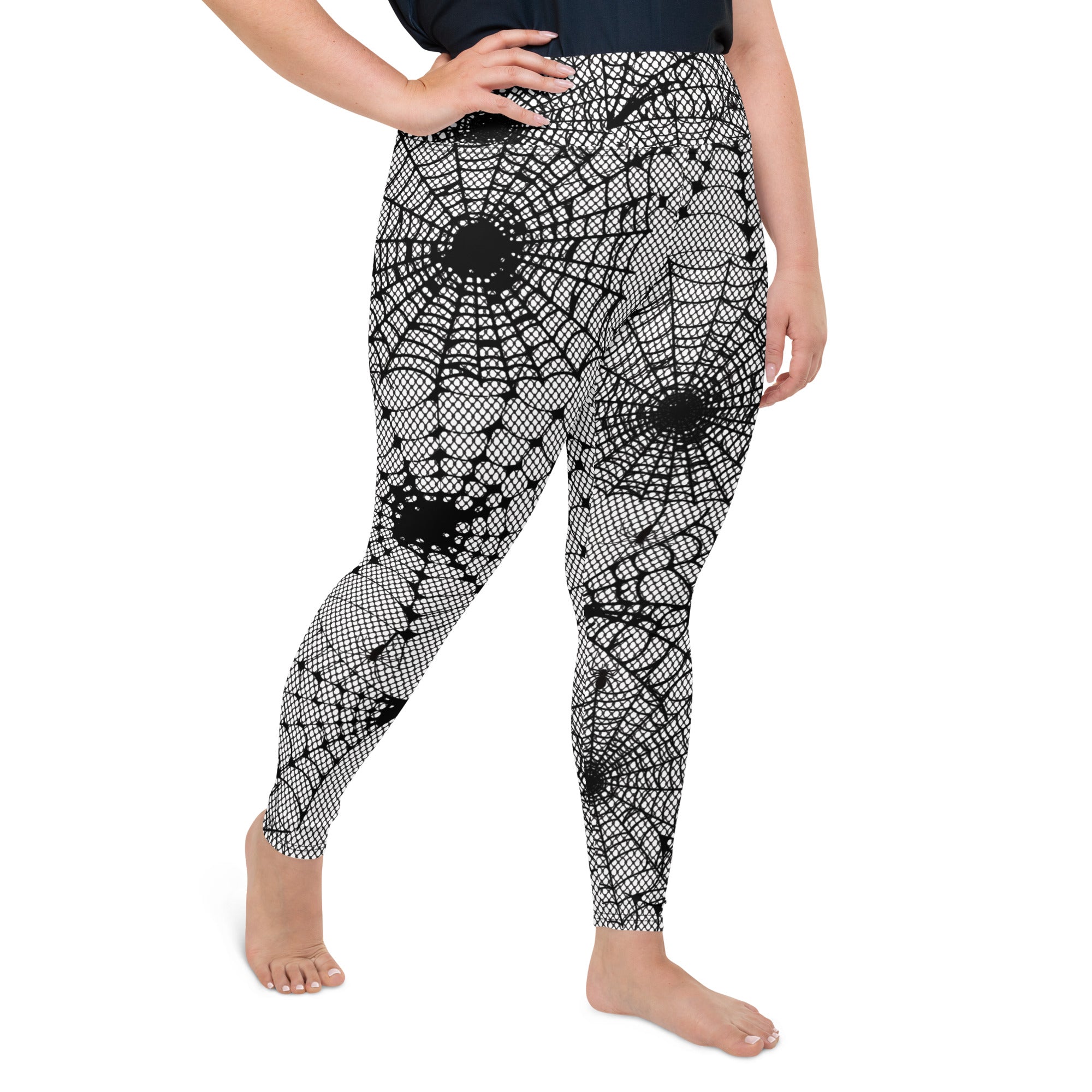 Spiderweb Fishnet Plus Size Leggings