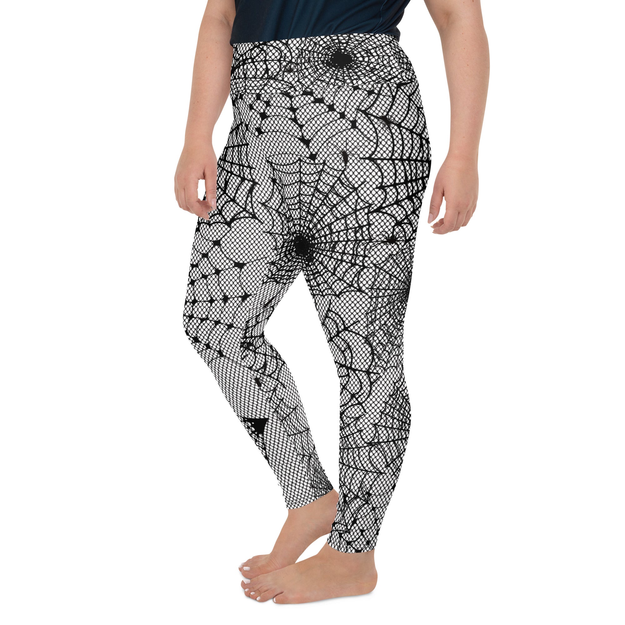 Spiderweb Fishnet Plus Size Leggings