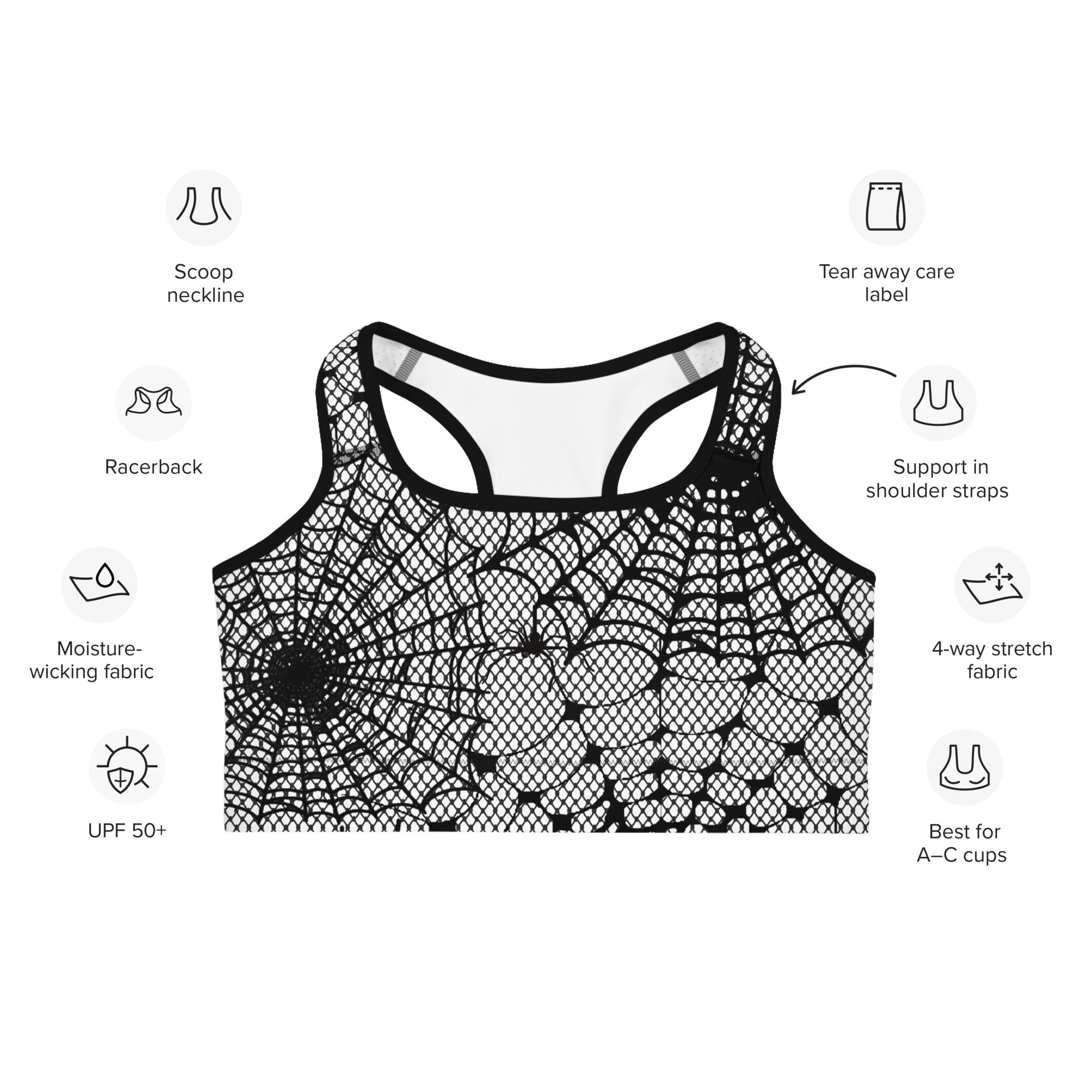Spiderweb Fishnet Sports Bra