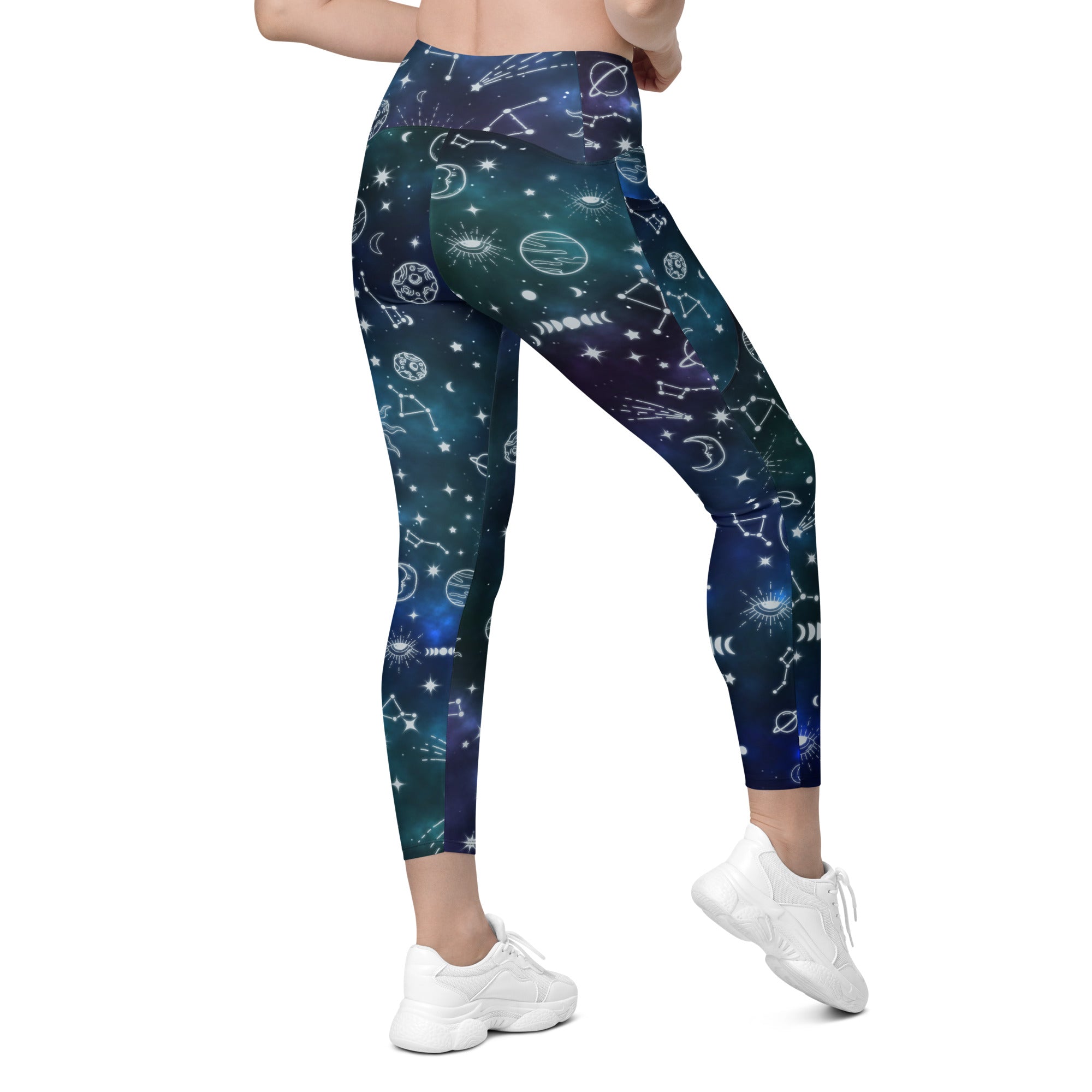 Spiritual Doodles Crossover Leggings With Pockets