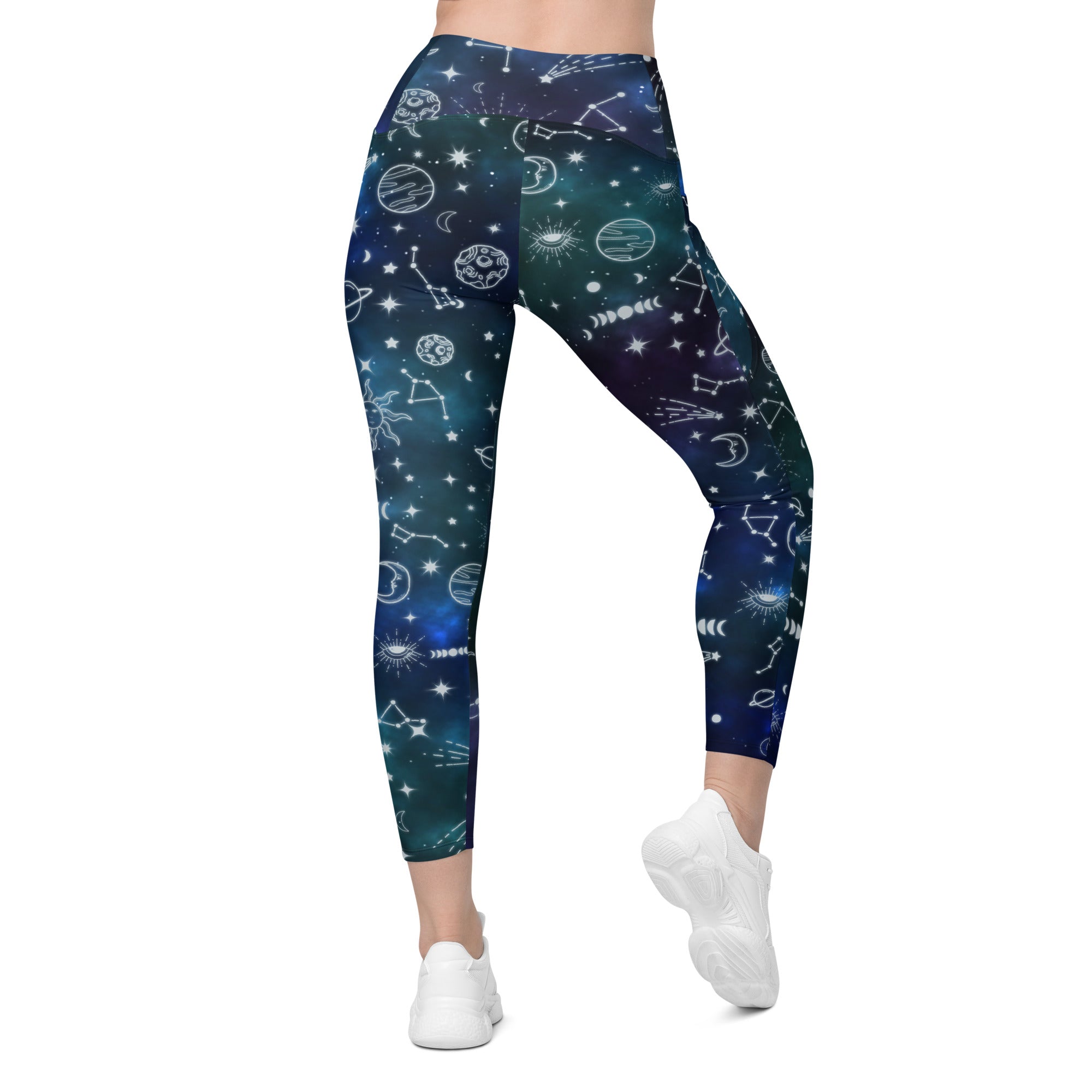 Spiritual Doodles Crossover Leggings With Pockets