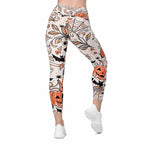 Spooky Doodle Crossover Leggings With Pockets