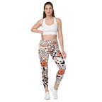 Spooky Doodle Crossover Leggings With Pockets