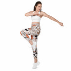 Spooky Doodle Crossover Leggings With Pockets