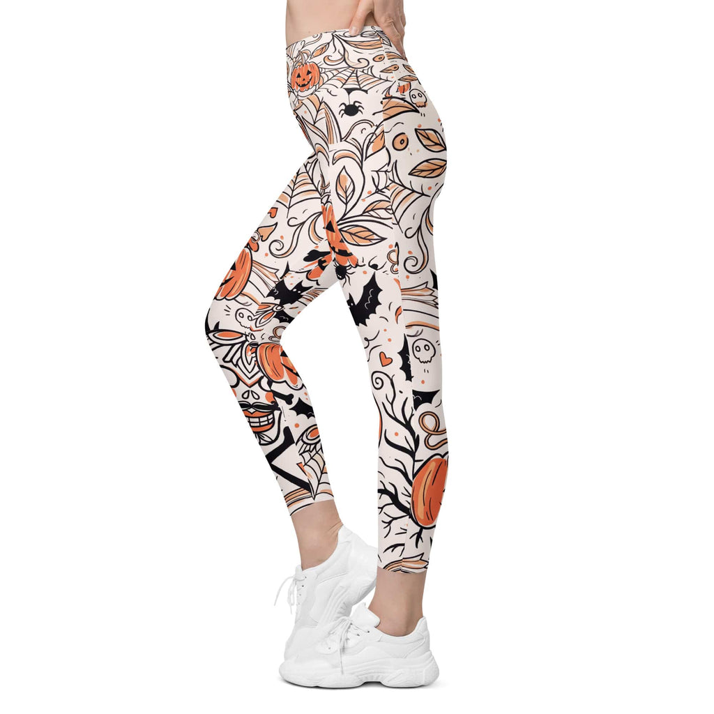 Spooky Doodle Leggings With Pockets