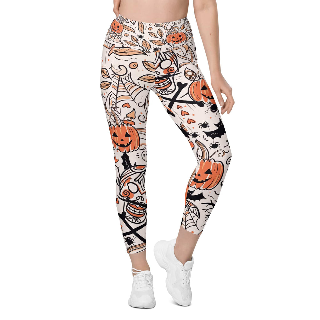 Spooky Doodle Leggings With Pockets