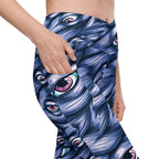 Spooky Eyes Crossover Leggings With Pockets