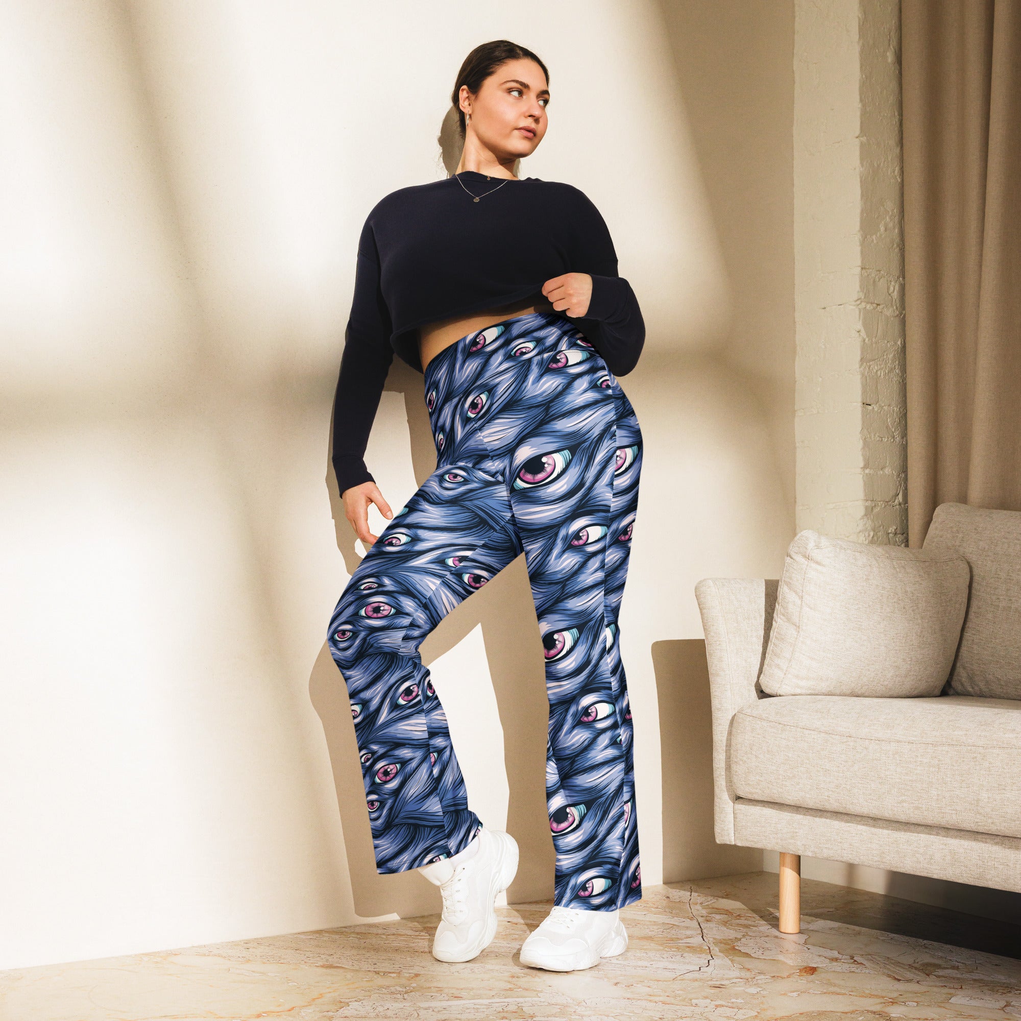Spooky Eyes Flare Leggings