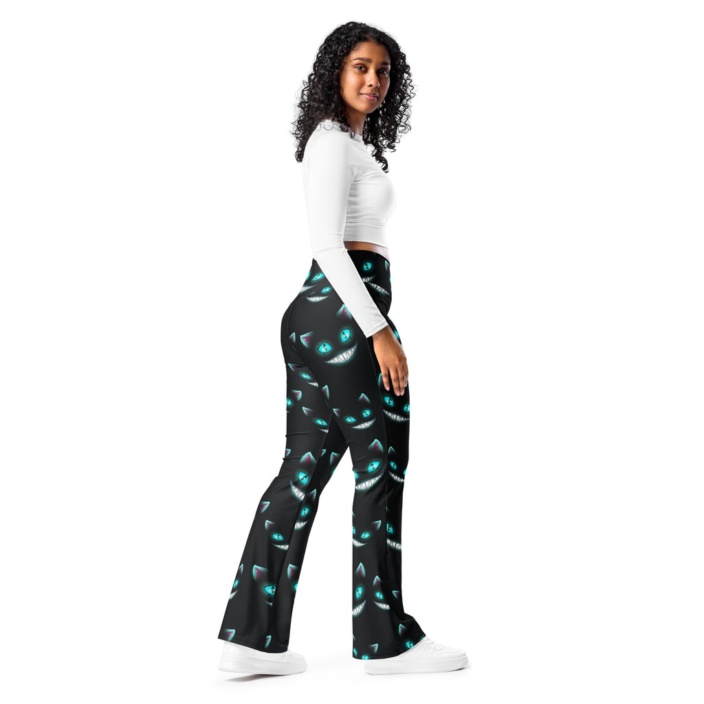 Spooky Halloween Cat Flare Leggings