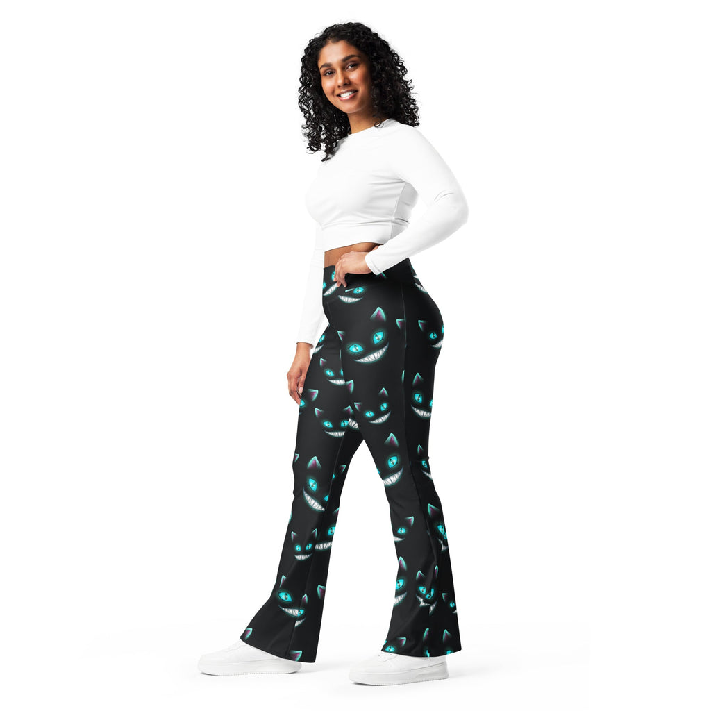 Spooky Halloween Cat Flare Leggings