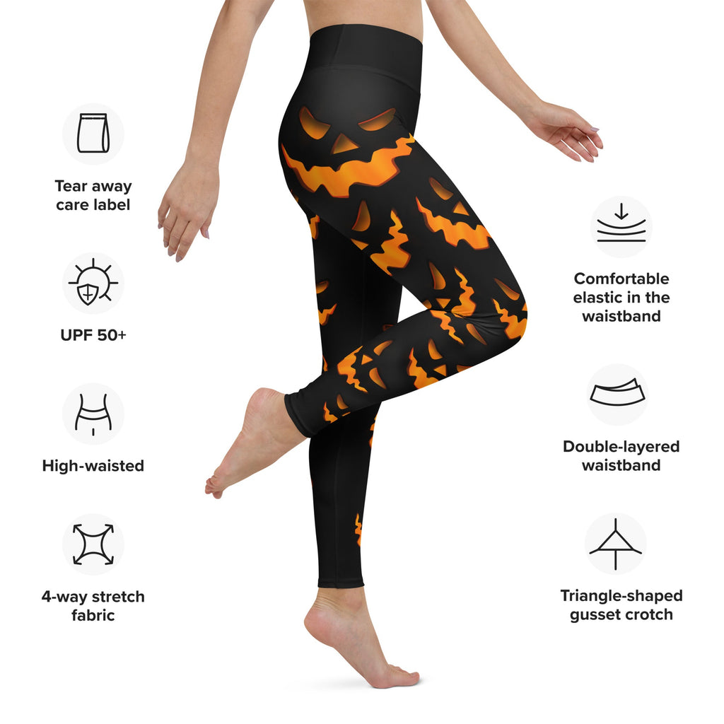 Spooky Pumpkin Halloween Yoga Leggings