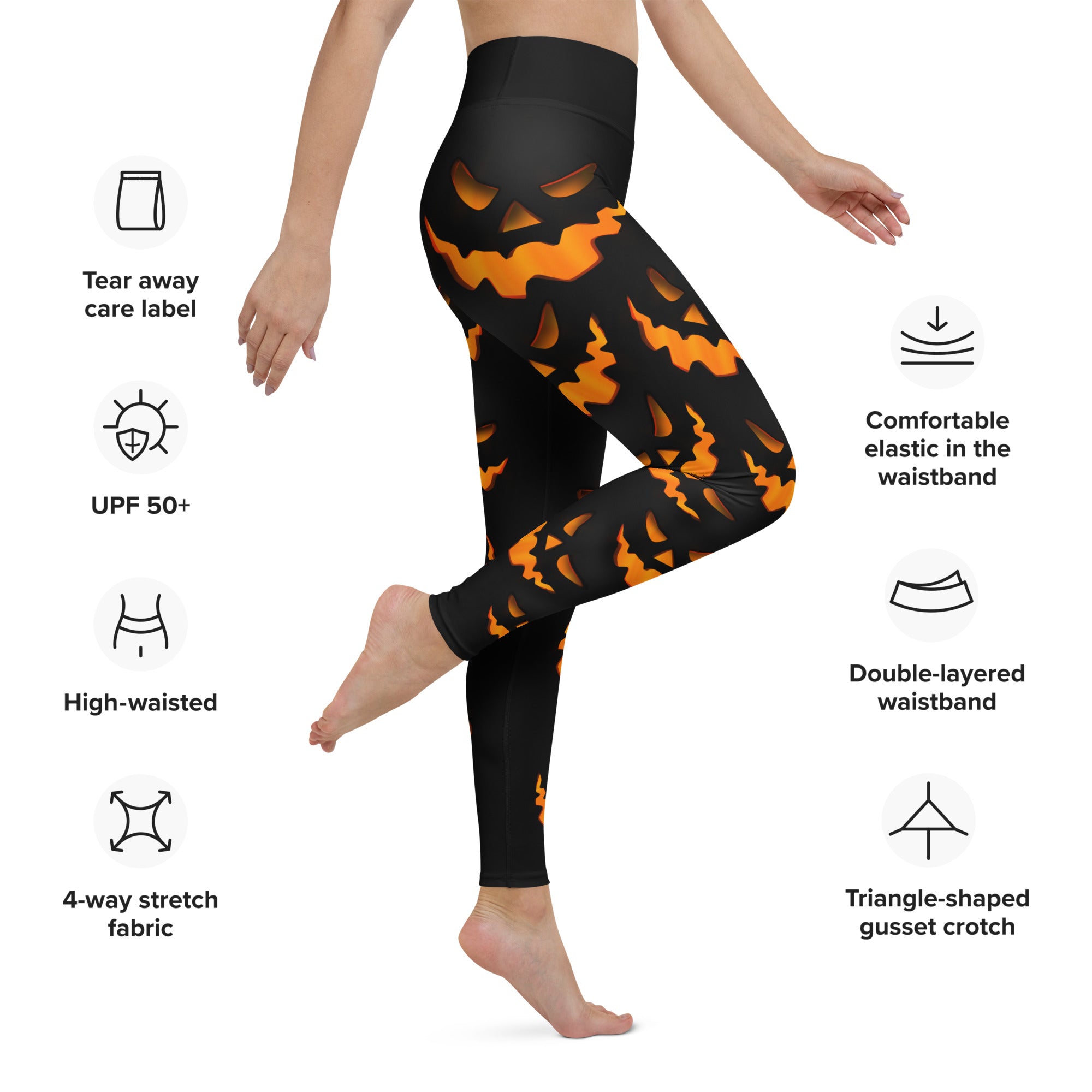 Spooky Pumpkin Halloween Yoga Leggings