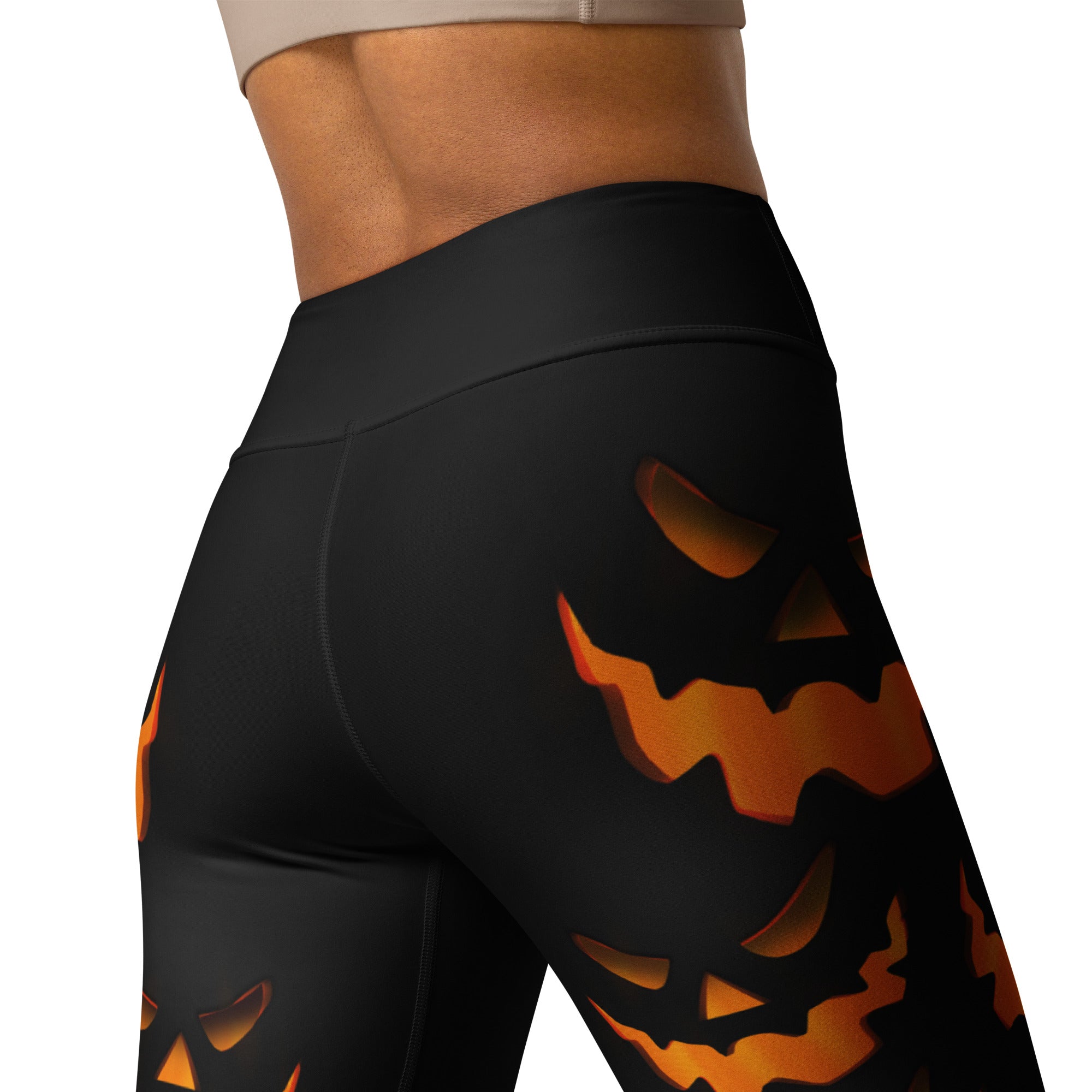 Spooky Pumpkin Halloween Yoga Leggings