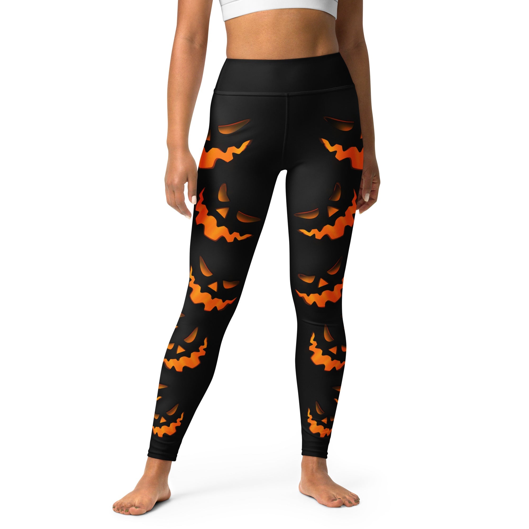 Spooky Pumpkin Halloween Yoga Leggings