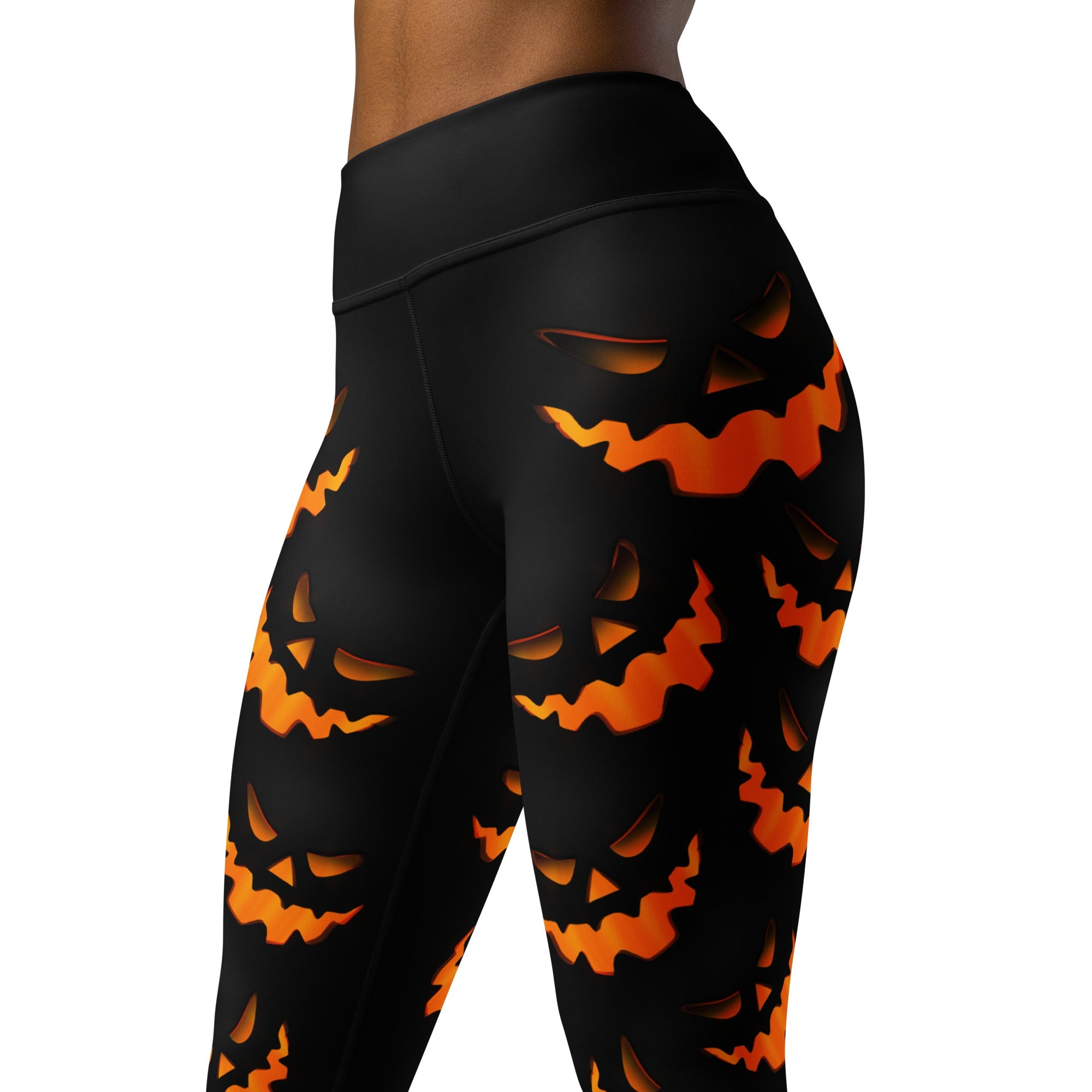 Legging Halloween Femme Motif Citrouille - Stretch Polyester, Confortable Pour Yoga, Fête, Déguisement - 2