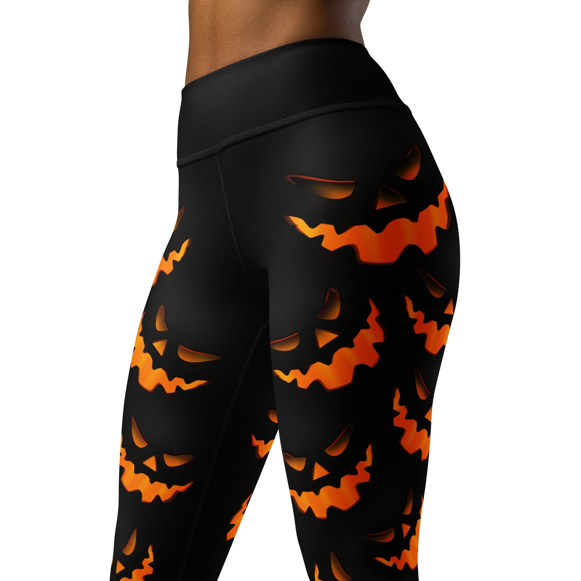 Spooky Pumpkin Halloween Yoga Leggings