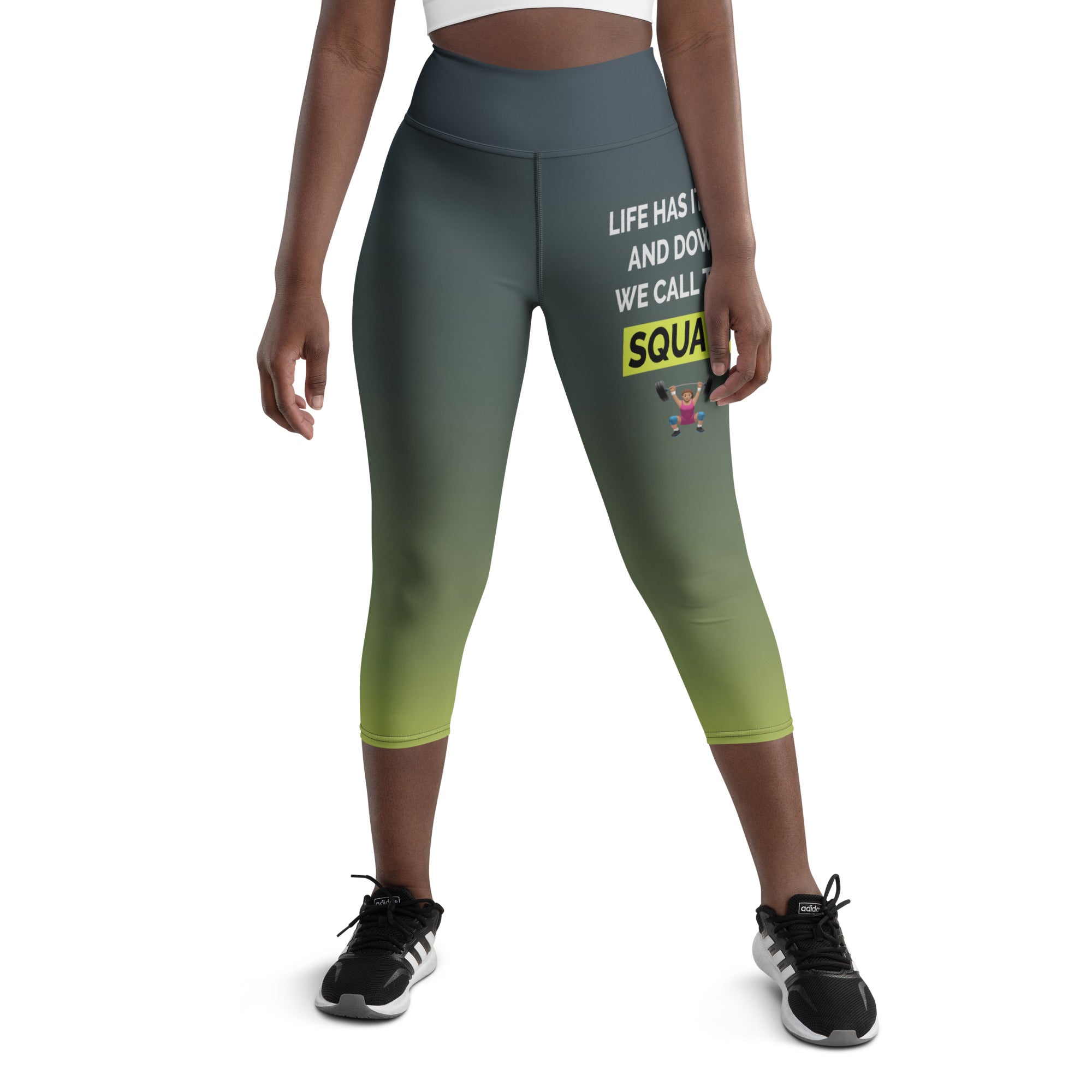 Squats Slogan Yoga Capris