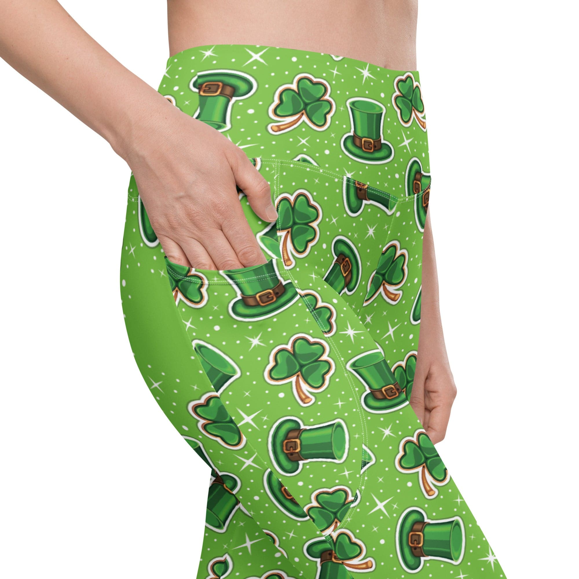 St. Patrick Day Pattern Leggings With Pockets