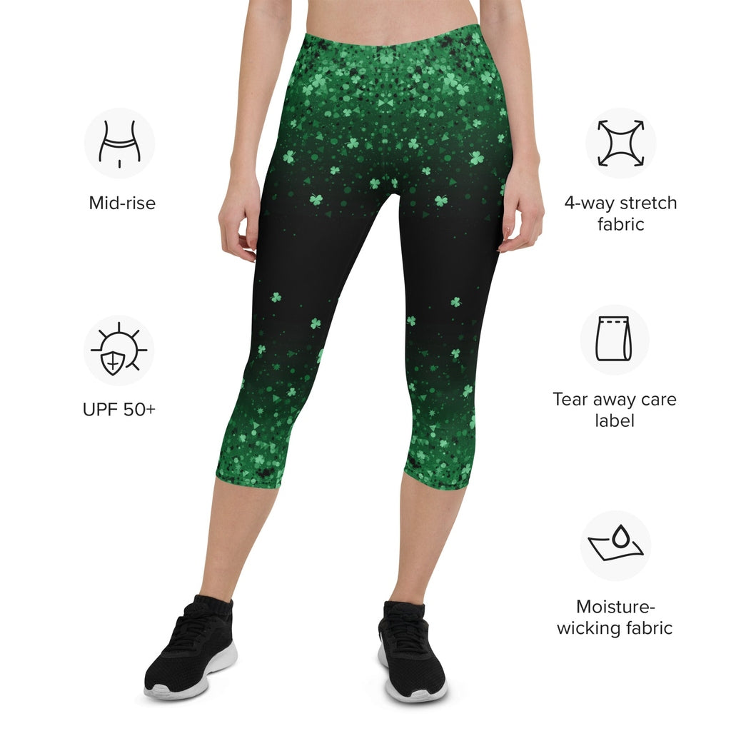St. Patrick's Day Glitter Print Capris