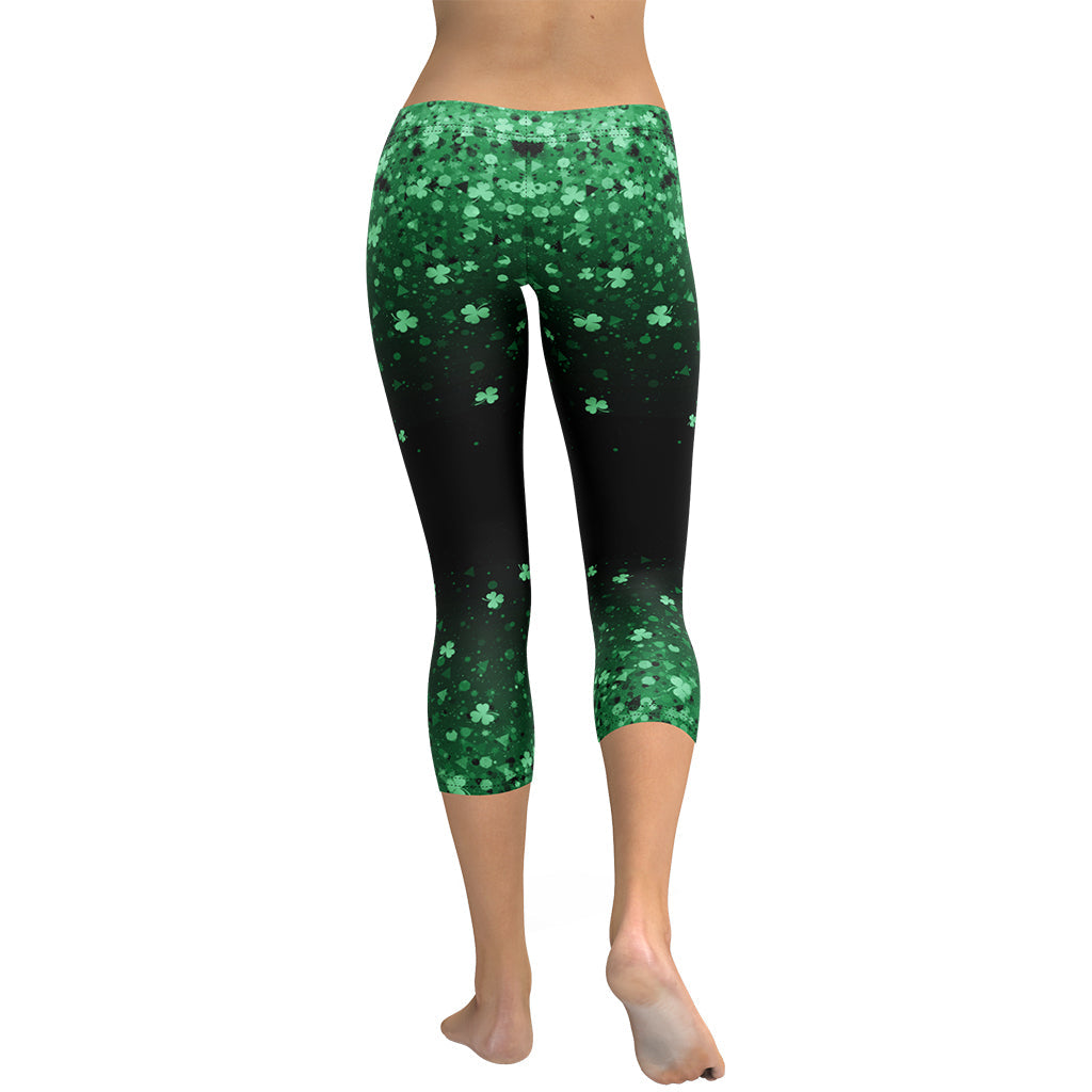 St. Patrick's Day Glitter Print Capris