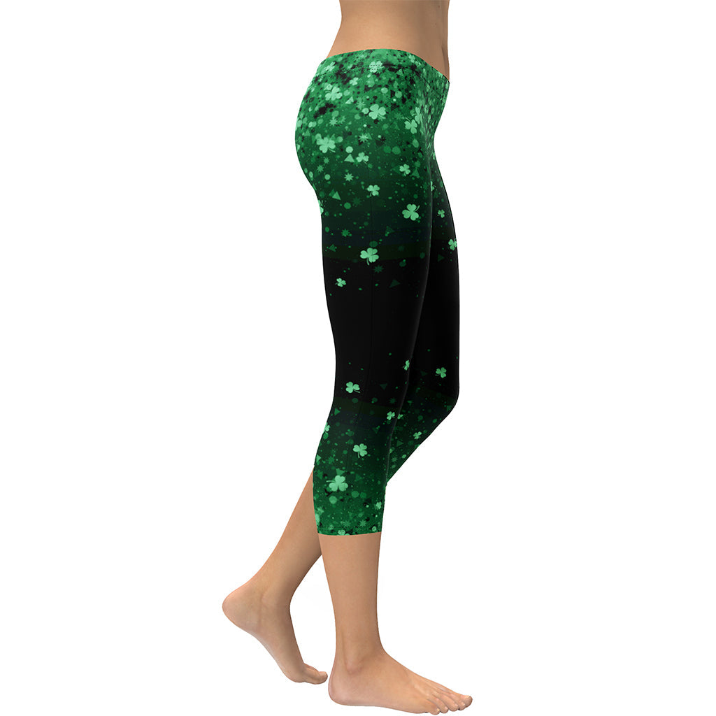 St. Patrick's Day Glitter Print Capris