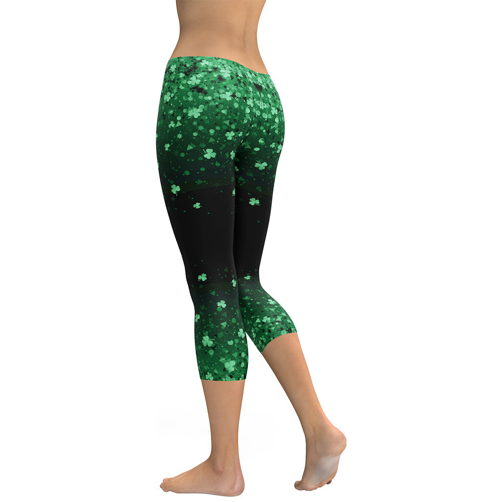 St. Patrick's Day Glitter Print Capris