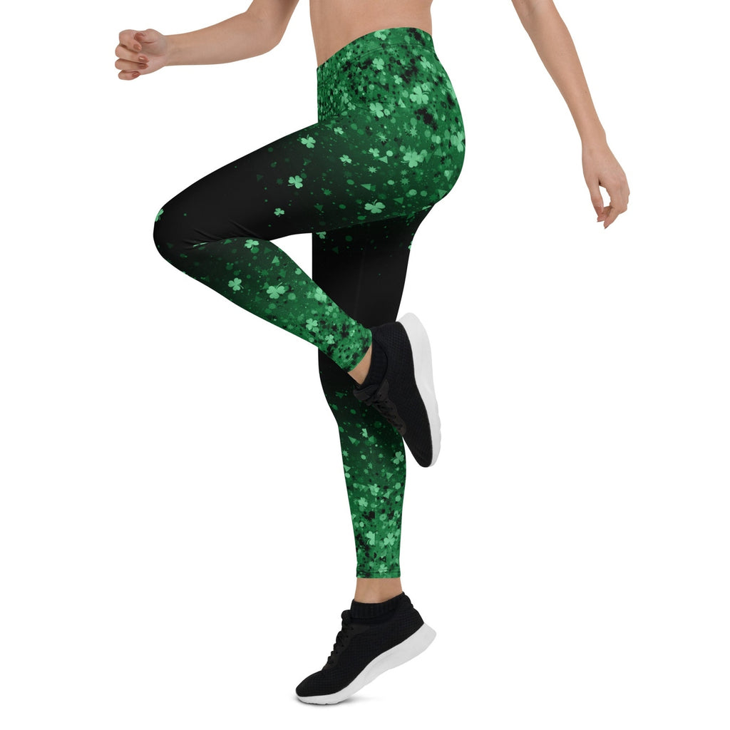 St. Patrick's Day Glitter Print Leggings