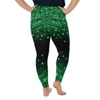 St. Patrick's Day Glitter Print Plus Size Leggings
