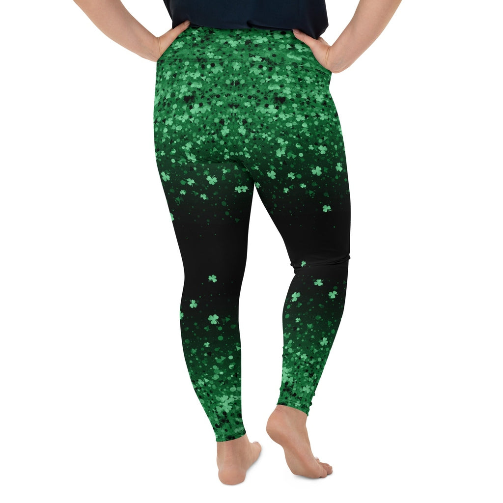 St. Patrick's Day Glitter Print Plus Size Leggings