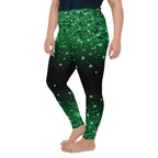 St. Patrick's Day Glitter Print Plus Size Leggings