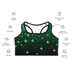 St. Patrick's Day Glitter Print Sports Bra