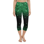 St. Patrick's Day Glitter Print Yoga Capris