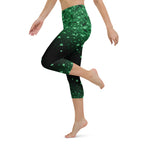 St. Patrick's Day Glitter Print Yoga Capris