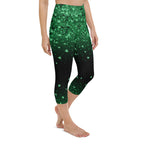 St. Patrick's Day Glitter Print Yoga Capris