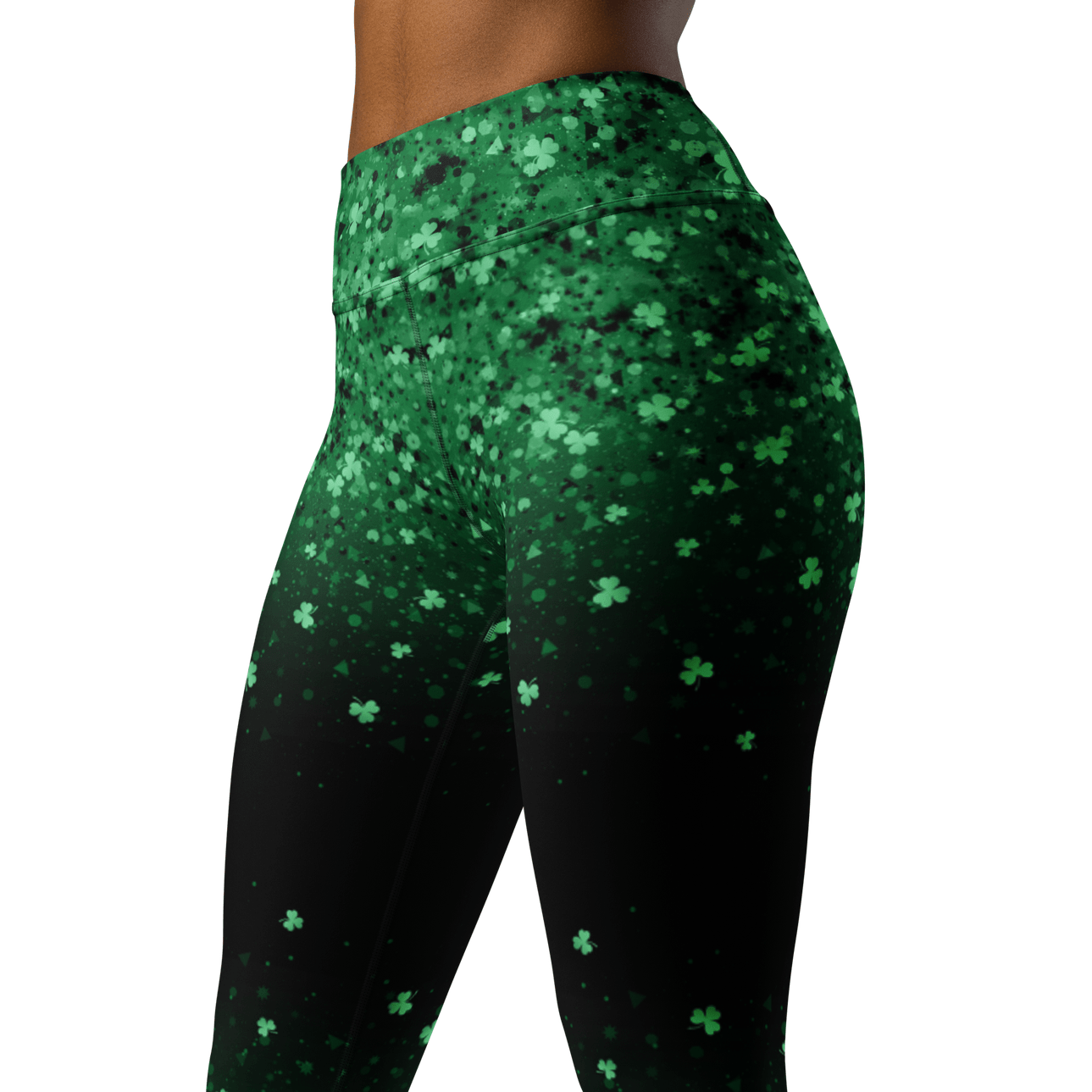 St. Patrick's Day Glitter Print Yoga Leggings