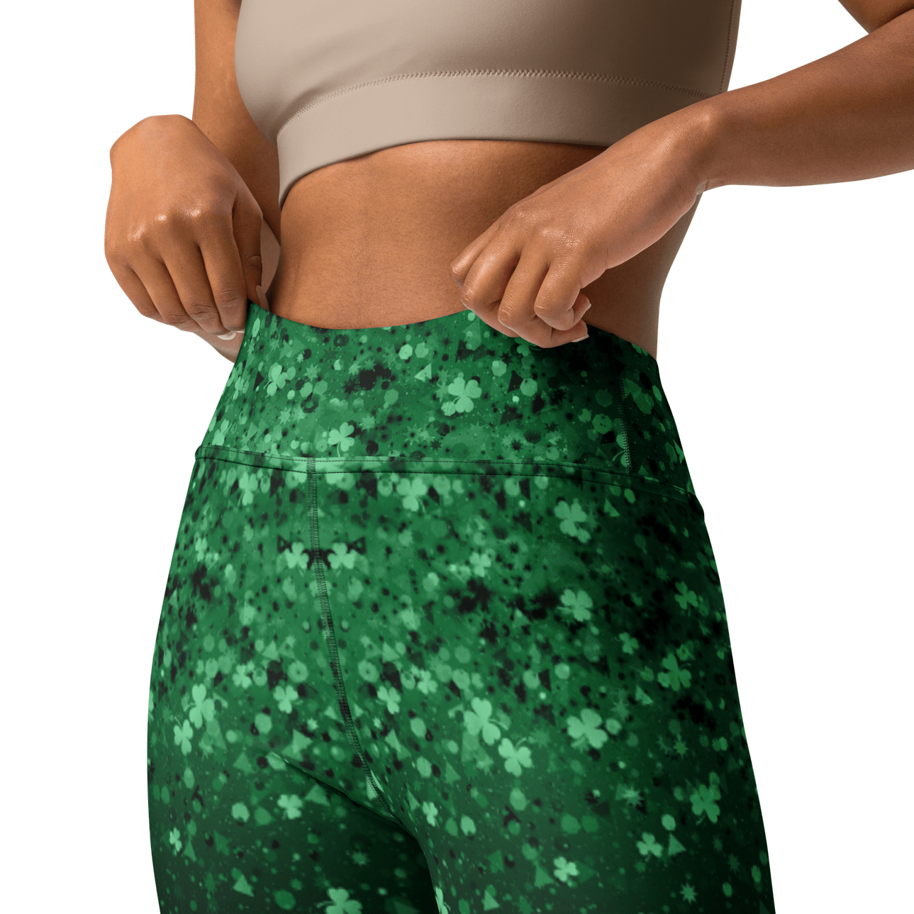 St. Patrick's Day Glitter Print Yoga Leggings