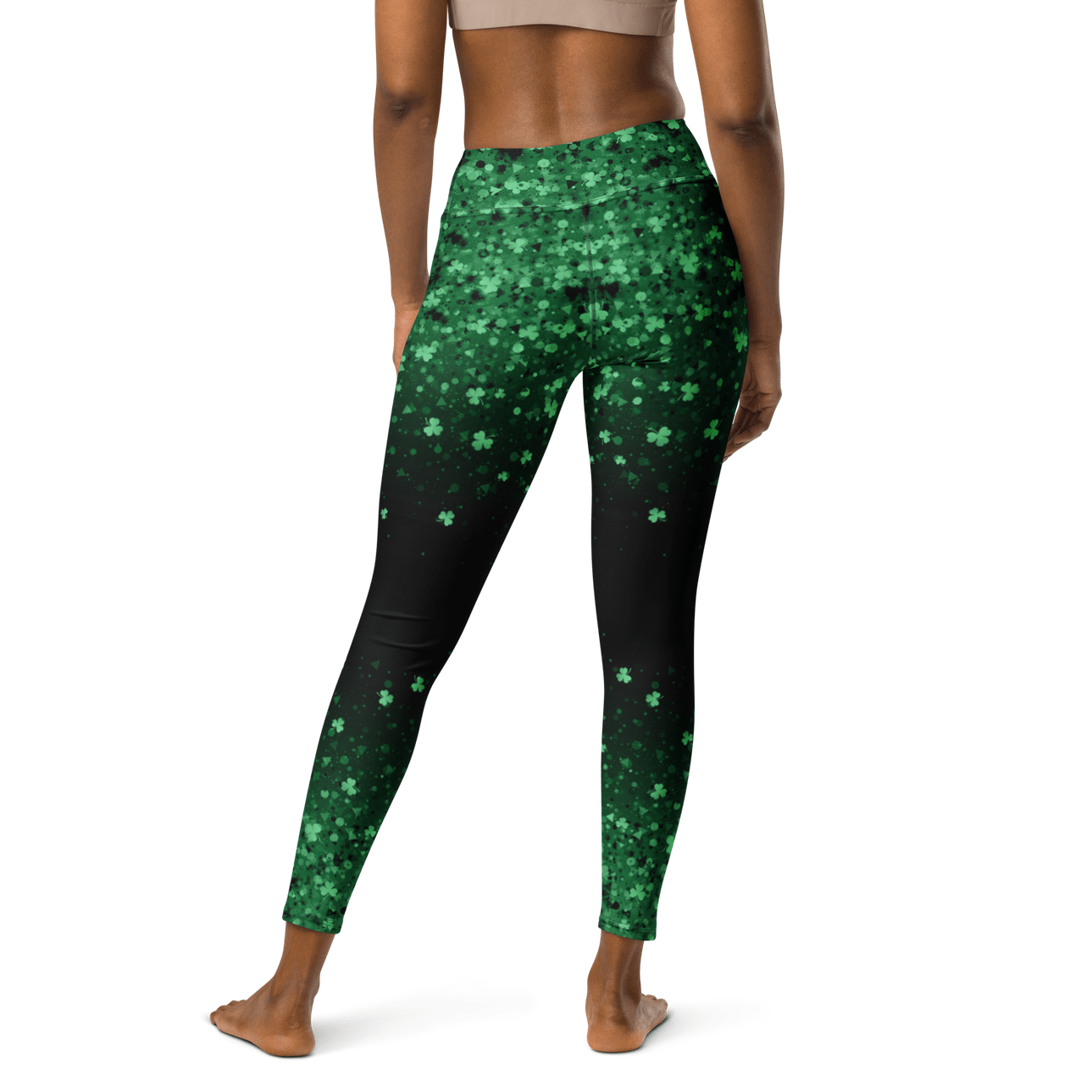 St. Patrick's Day Glitter Print Yoga Leggings