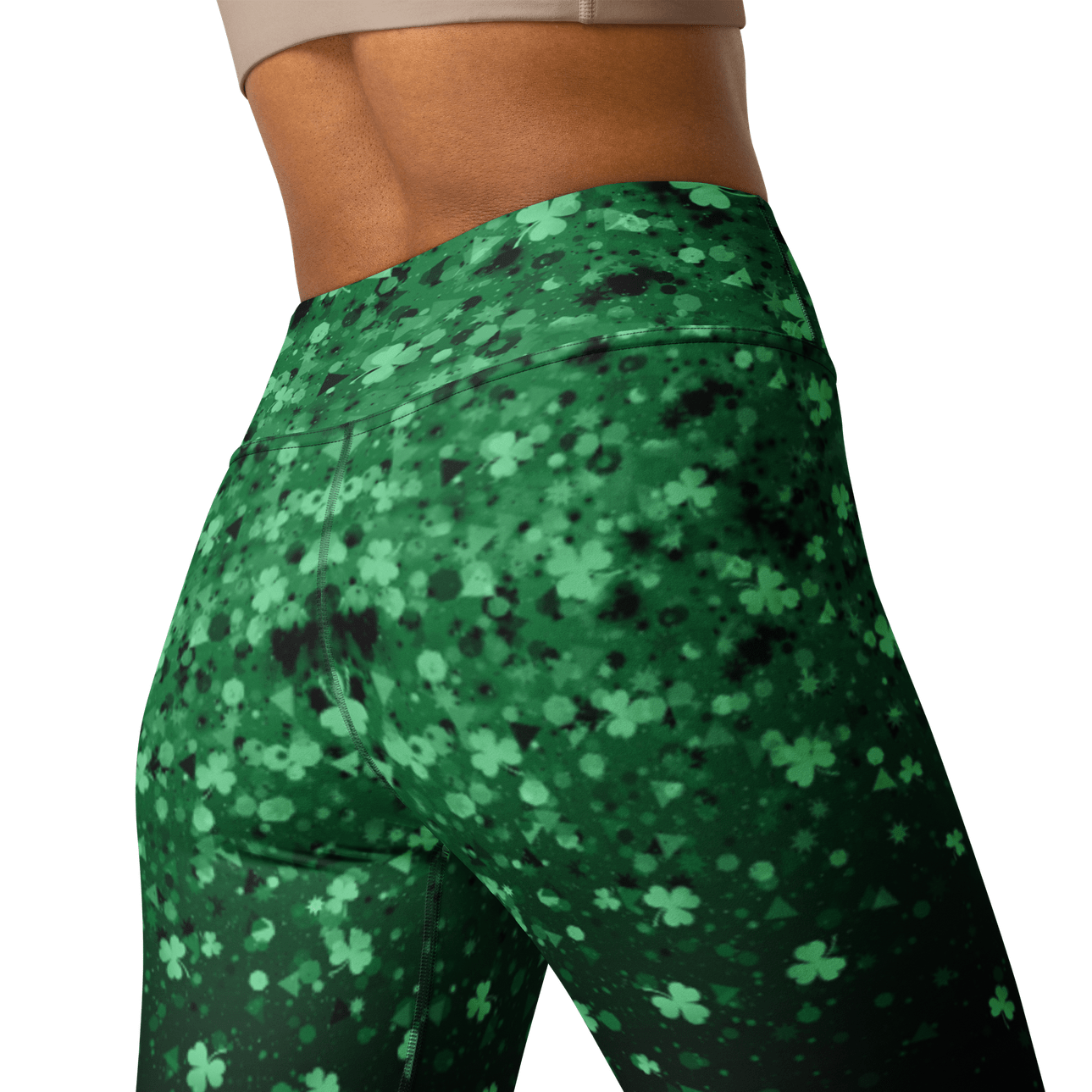 St. Patrick's Day Glitter Print Yoga Leggings