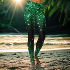 St. Patrick's Day Glitter Print Yoga Leggings