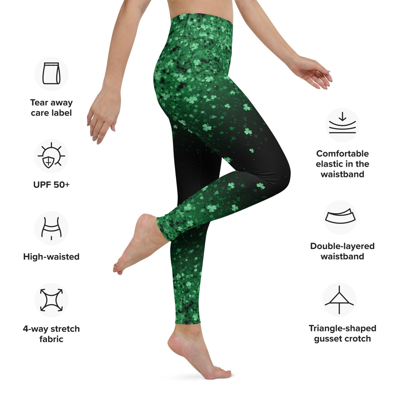 St. Patrick's Day Glitter Print Yoga Leggings