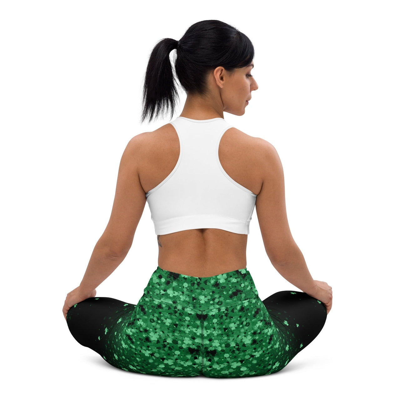 St. Patrick's Day Glitter Print Yoga Leggings